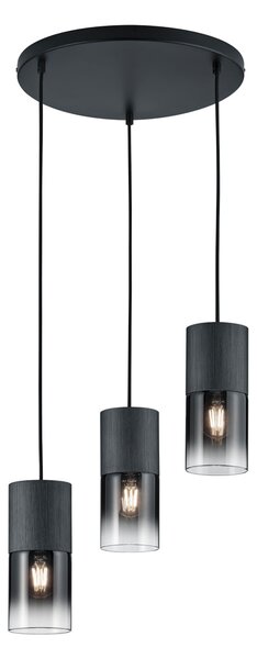 Lampada a Sospensione da Interno E27 in Metallo Nero Opaco