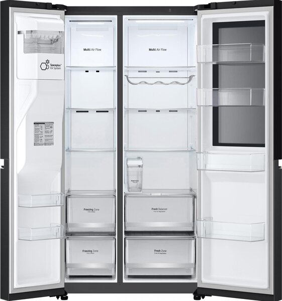 Lg Frigorifero Americano Side by Side 635 Litri Classe E No Frost colore Nero Opaco InstaView - GSGV81EPLL
