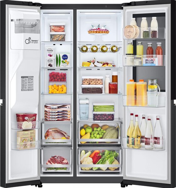 Lg Frigorifero Americano Side by Side 635 Litri Classe E No Frost colore Nero Opaco InstaView - GSGV81EPLL