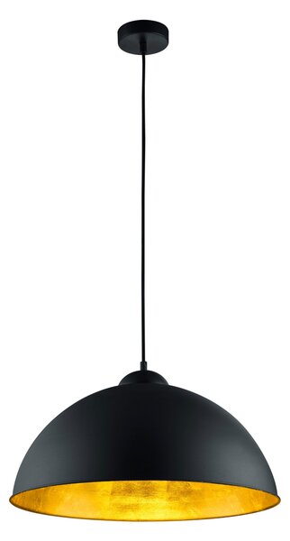 Lampada a Sospensione da Interno E27 in Metallo Nero Opaco