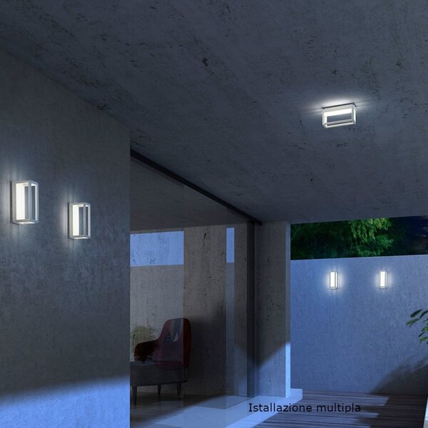 Applique moderno promoingross shell r23 led ip65 alluminio metacrilato - Promoingross