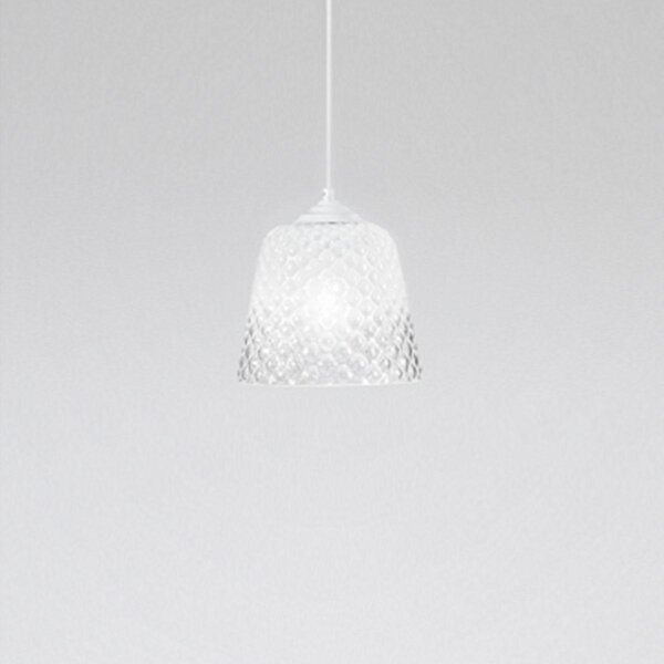 Diffusore vetro bianco per Lampadari e lampade a sospensione - finitura sfumata trasparente, design decorativo, attacco E27 (vetro piccolo) d.25X21,5