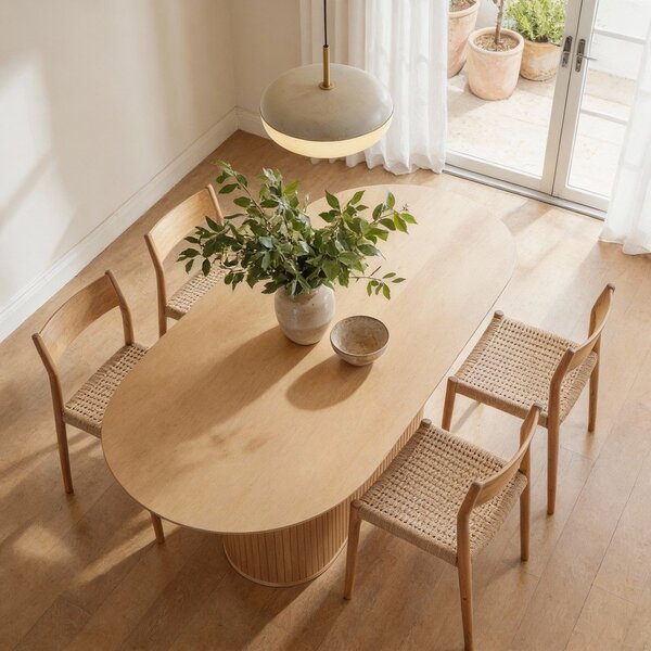 Tavolo da pranzo con piano in rovere 95x180 cm Nola - Unique Furniture