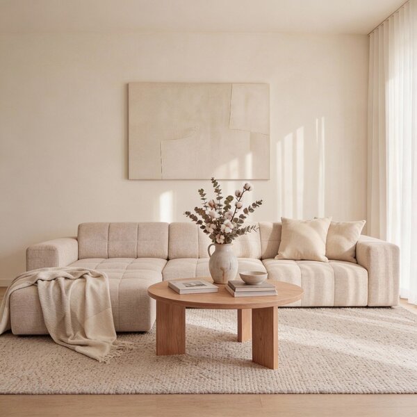Divano angolare beige (angolo sinistro) Chicago - Cosmopolitan Design