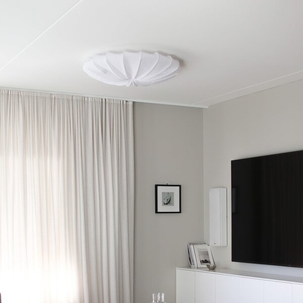 Plafoniera Watt & Veke, Anna, dimmerabile, Bianco, Soggiorno, Tessuto / Tessile, Design