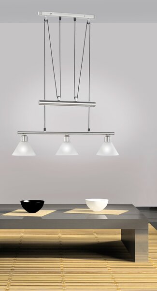 Lampada a Sospensione da Interno E14 in Metallo Nickel Opaco