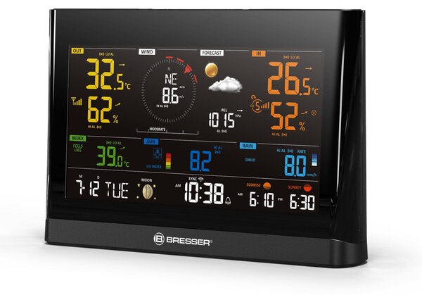 Bresser 7003300: Stazione base per rete Wi-Fi, stazione meteorologica wireless, display da 7,4 pollici