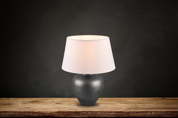 Lampada tavolo da Interno E27 in Ceramica Nickel Anticato