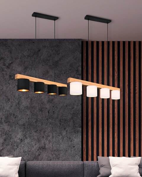 Lampada a Sospensione da Interno E14 in Legno naturale Legno Naturale