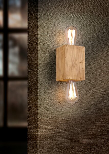 Applique da Interno E27 in Legno naturale Legno Naturale
