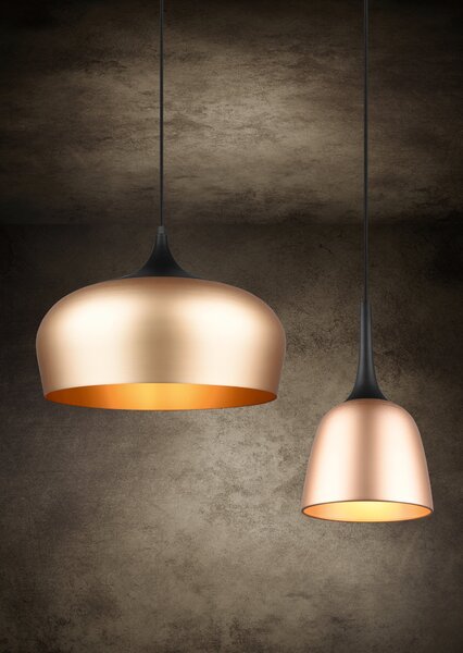 Lampada a Sospensione da Interno E27 in Alluminio Ottone Satinato