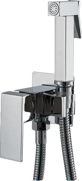 Miscelatore per bidet, struttura in ottone, montaggio a parete, cromo