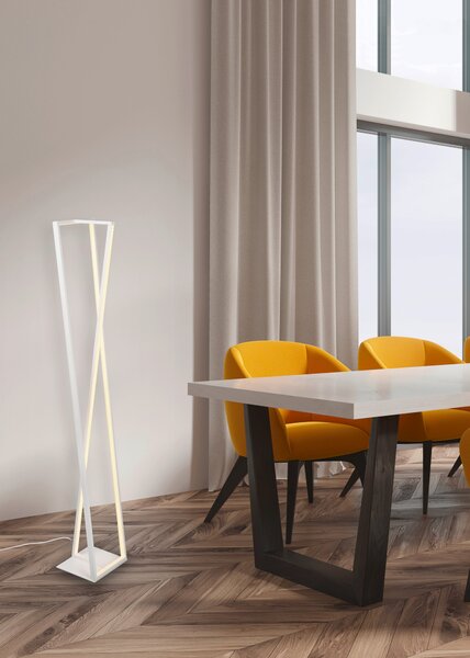 Piantana da Interno a led in Metallo Bianco Opaco