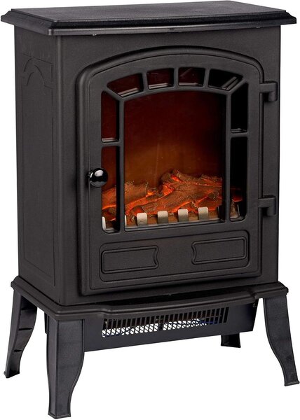 Camino elettrico a parete – Crea un'atmosfera accogliente – Immagine realistica delle fiamme – Dimensioni: 1055 x 48 cm – Colore: nero