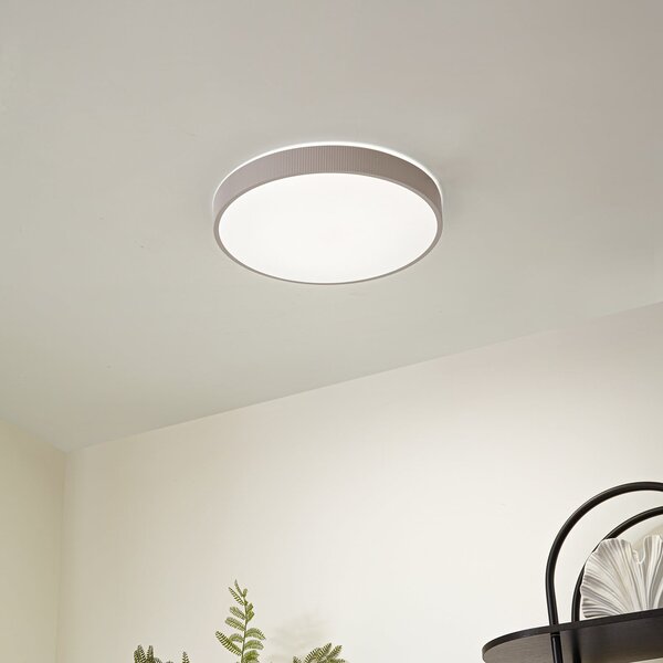 Plafoniera Lindby, Zylo, dimmerabile, Beige, Soggiorno, Plastica