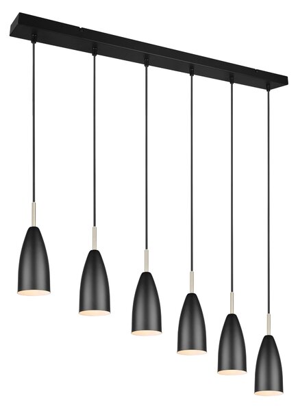 Lampada a Sospensione da Interno E14 in Metallo Nero Opaco