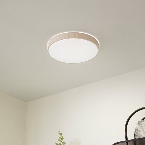 Plafoniera Lindby, Zylo, dimmerabile, Beige, Soggiorno, Plastica