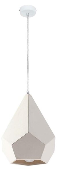 Lampada a sospensione, in Vetroceramica, forma a diamante, bianca, lunghezza 30 cm