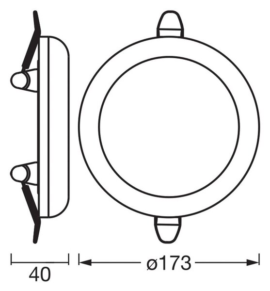 OSRAM Luci LED da incasso SLIM, Ø 17 cm, bianca, metallo, 3.000 K SLIM, Bianco / Opale, Soggiorno / Sala da pranzo, Metallo