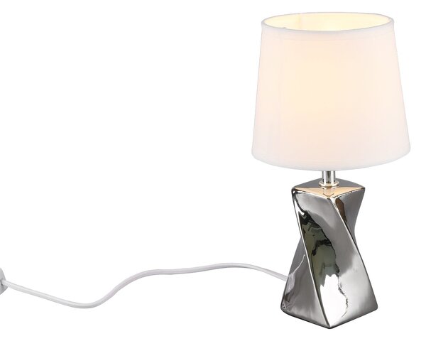Lampada tavolo da Interno E14 in Ceramica Argento