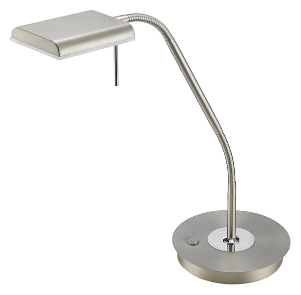 Lampada tavolo da Interno a LED in Metallo Nickel Opaco
