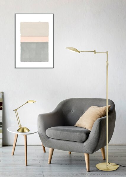 Piantana da Interno a LED in Metallo Ottone Satinato