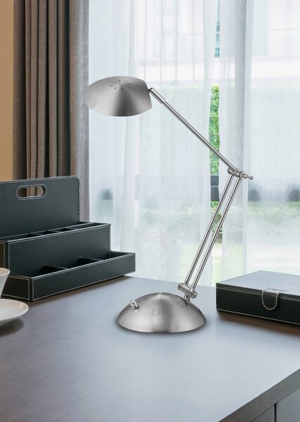 Lampada tavolo da Interno a LED in Metallo Nickel Opaco