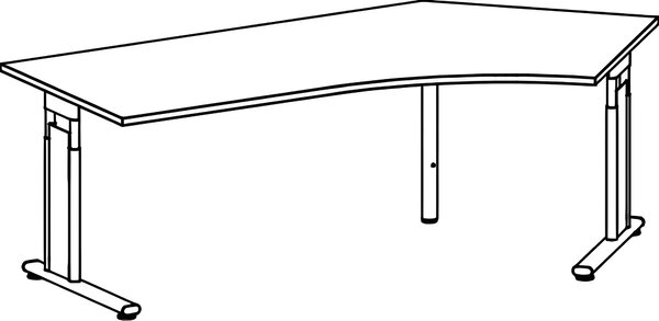 Geramöbel scrivania Lisbon Dl 216,6 X 113 faggio/argento
