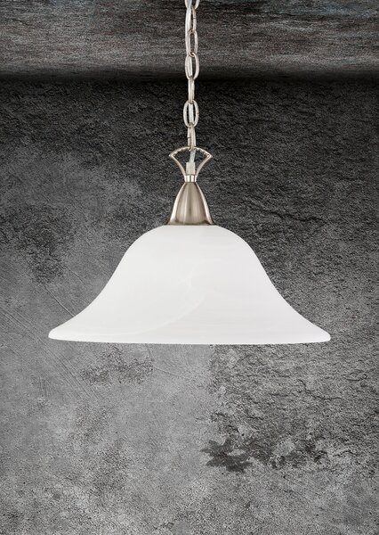 Lampada a Sospensione da Interno E27 in Metallo Nickel Opaco