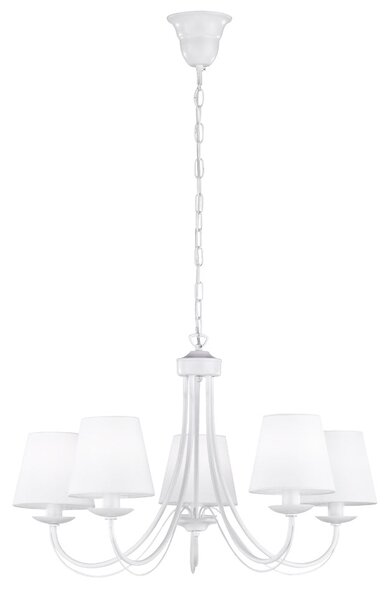 Lampadario da Interno E14 in Metallo Bianco Opaco
