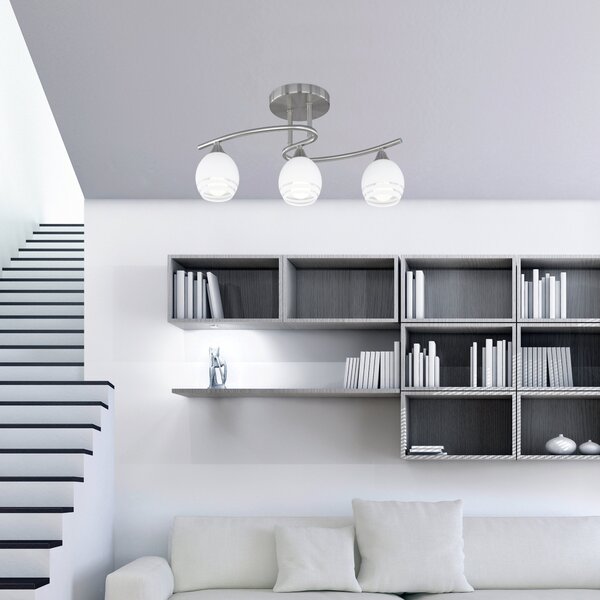 Plafoniera da Interno E14 in Metallo Nickel Opaco