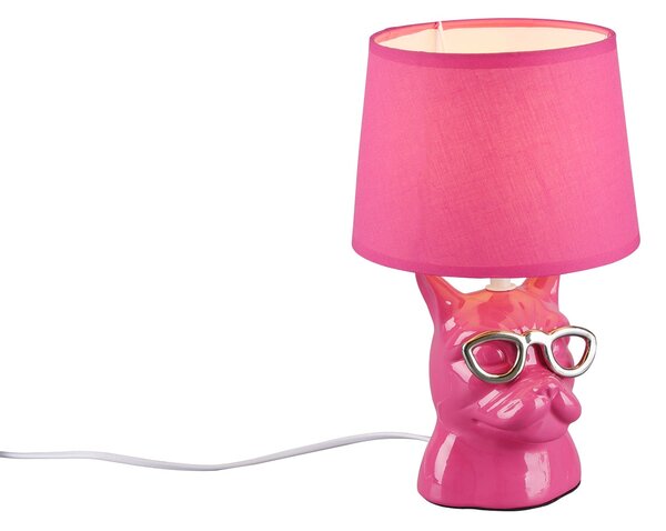 Lampada tavolo da Interno E14 in Ceramica Rosa