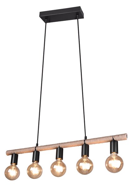 Lampada a Sospensione da Interno a LED in Metallo Nero Opaco