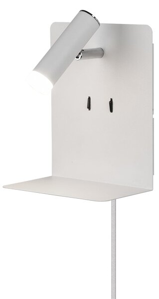 Applique da Interno a LED in Metallo Bianco Opaco