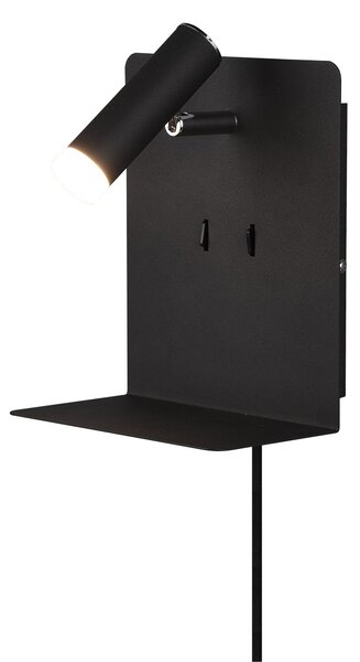 Applique da Interno a LED in Metallo Nero Opaco