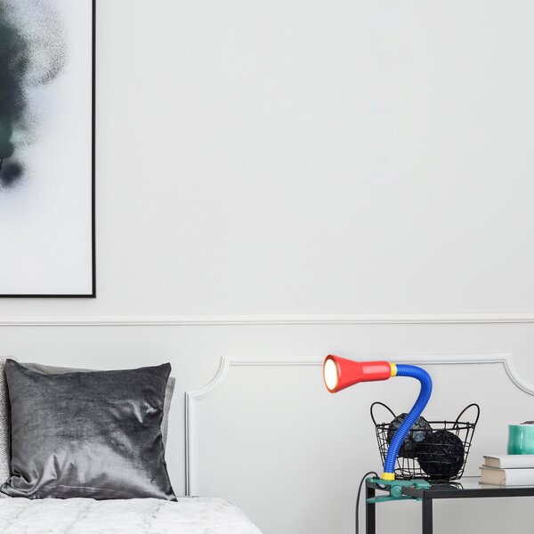 Lampa a morsetto da Interno E14 in Plastica Multicolore