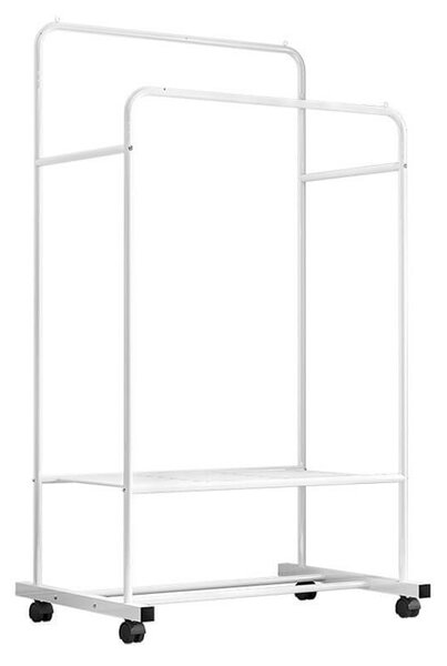 Stender Appendiabiti Doppio 80x51x160 cm in Metallo Elton Bianco