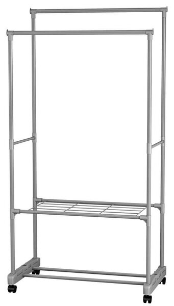 Stender Appendiabiti Doppio 77x39x157 cm in Metallo Wild Grigio