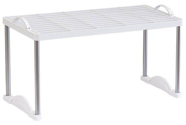 Scaffale Mensola 55x22,5x35,5 cm in Metallo e Plastica Kompo Silver/Bianco