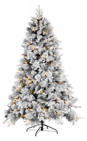 Albero di Natale Artificiale Innevato 210 cm 1936 Rami con 330 LED Verde