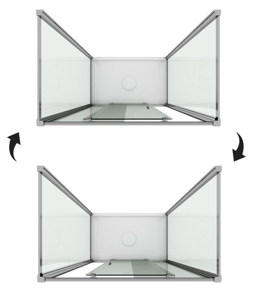 Box Doccia 3 Lati 70x100x70 cm 1 anta Scorrevole in Cristallo trasparente 6mm H185 Fosterberg Kolding Trio