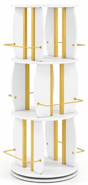 KOMFOTTEU: Libreria girevole, scaffale portante con capacità di carico di 15 kg per ripiano, scaffale da ufficio e libreria freestanding per soggiorno e camera da letto
