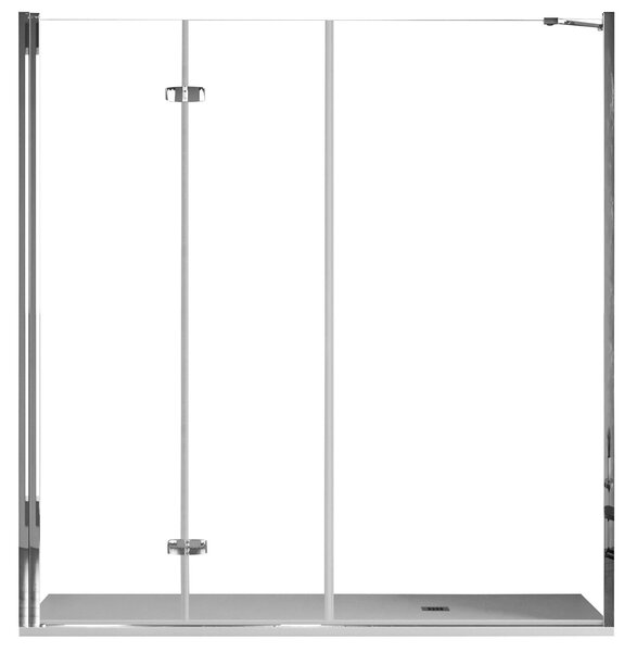 Porta Parete Doccia 135 cm 1 anta a Libro in Cristallo trasparente 6mm H195 Bonussi Lorena