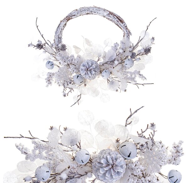 Corona di Natale con Lunaria Ø53 cm Bianco
