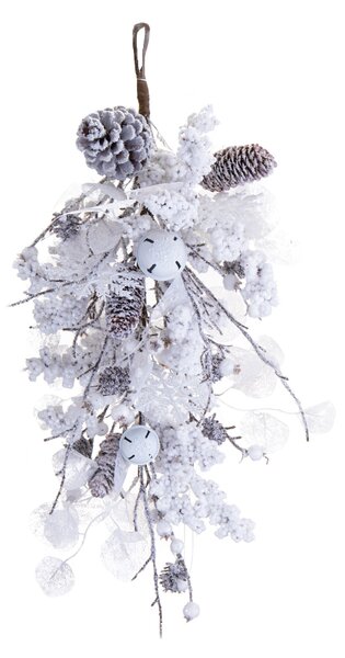 Decoro Natalizio con Lunaria 63 cm Bianco