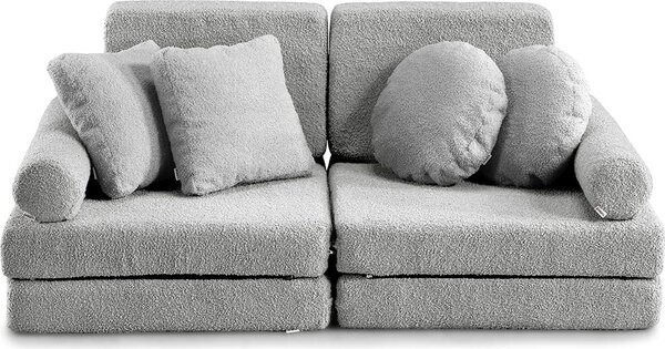 Divano per bambini pieghevole - Divano multifunzionale per bambini (grigio chiaro)