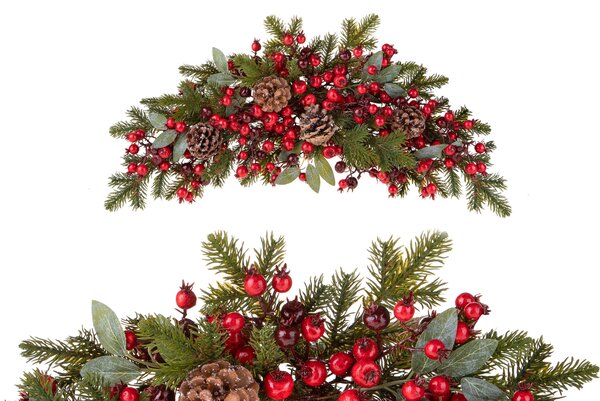 Sopra Porta Wild Rose Lunghezza 55 cm Rosso/Verde