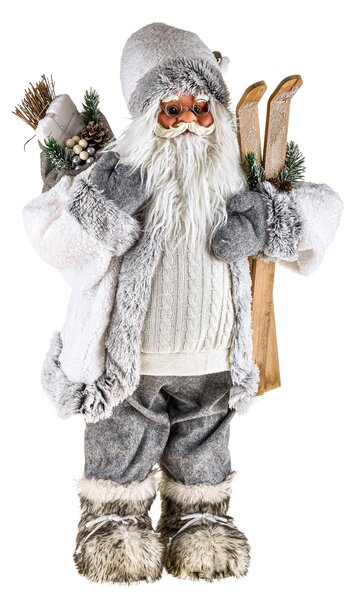 Babbo Natale con Sacco e Doni H45 cm Bianco