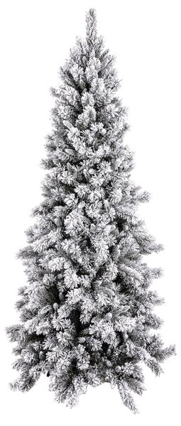 Albero di Natale Artificiale H198 cm Abete Mixed Slim innevato 875 Tips Verde