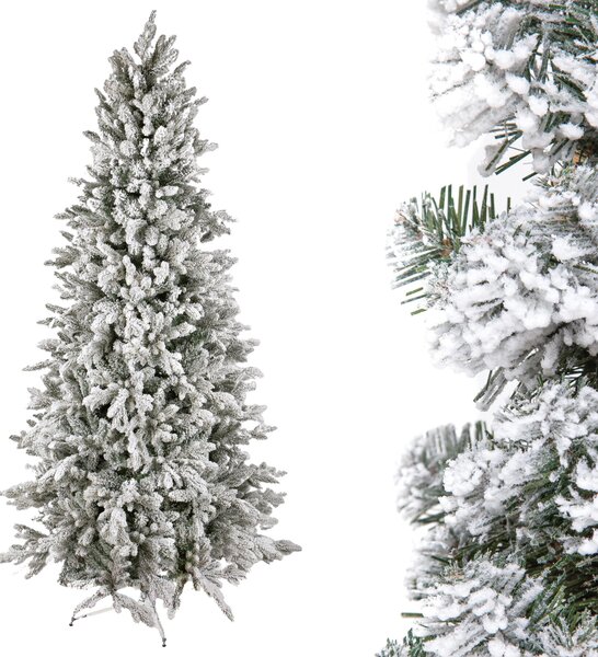 Albero di Natale Artificiale H230 cm Abete Cervino con Neve 1026 Tips Verde